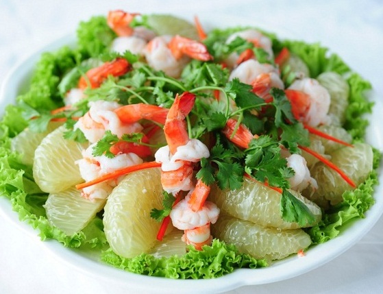 Salad bưởi tôm giảm cân giữ dáng